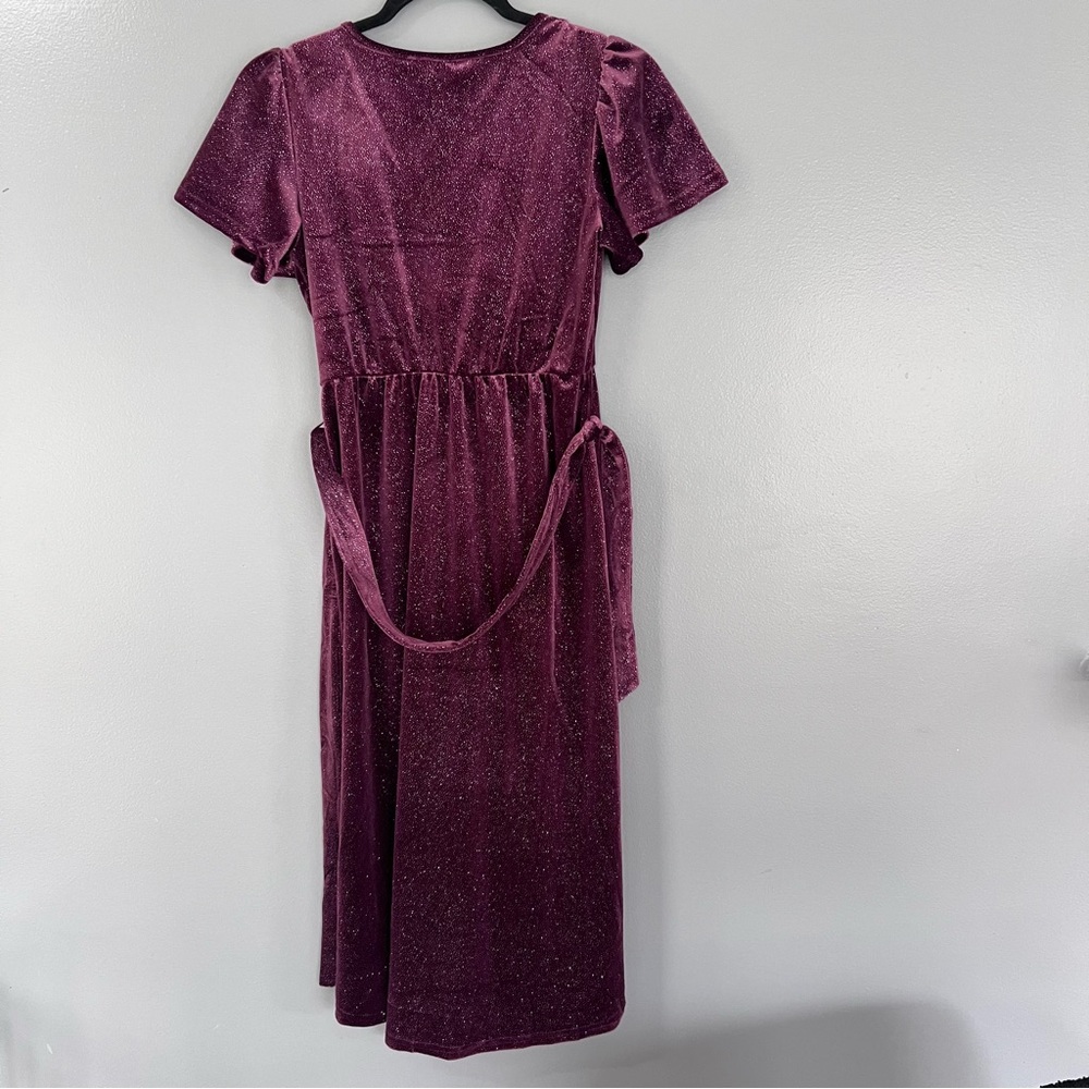 Badgley Mischka Velvet Glitter Dress - Picture 4 of 4